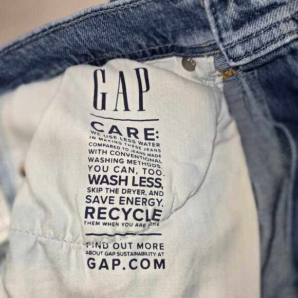 Gap High Rise Wide Leg Trouser Jeans Light Indigo Blue 27 4R Raw Hem 760313-00 - Picture 10 of 13